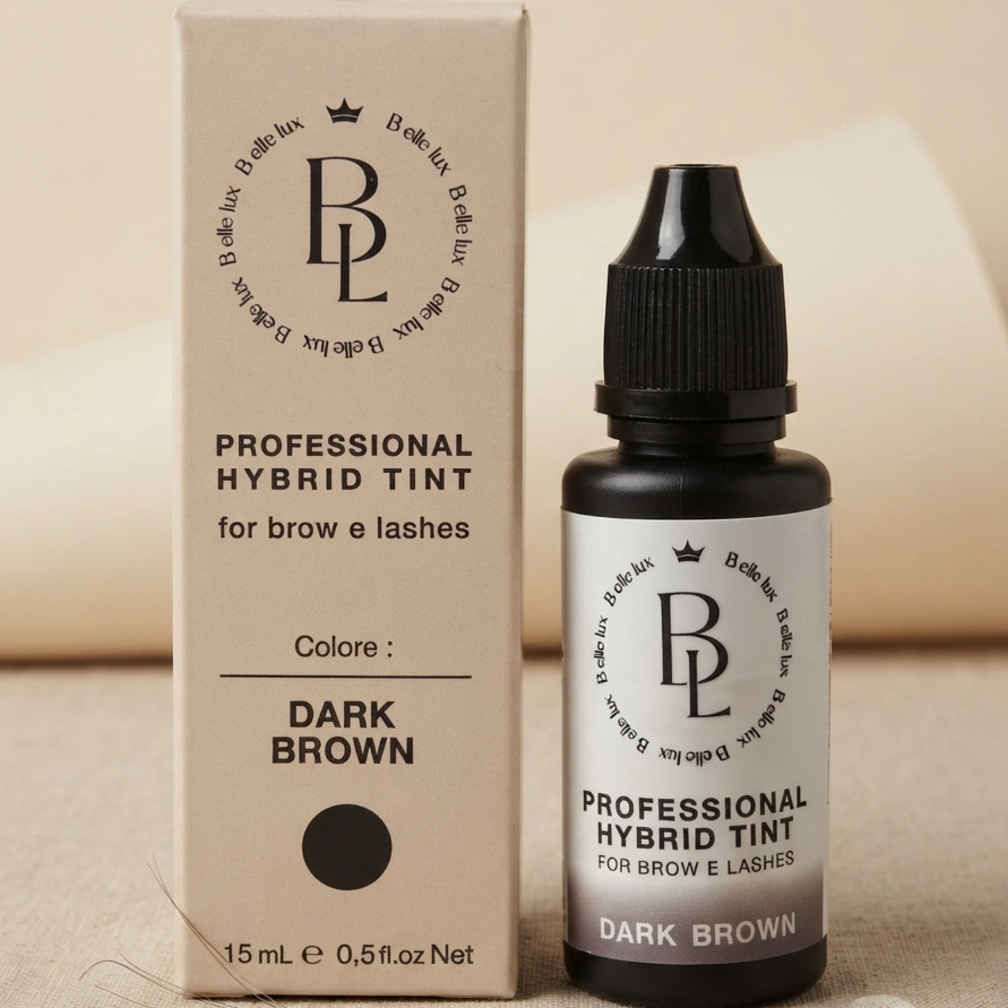 Tinta Ibrida Liquida Professionale per Sopracciglia e Ciglia - DARK BROWN | B.ellelux