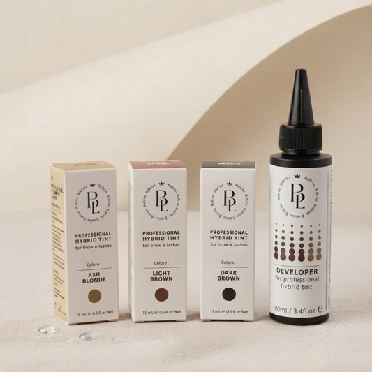 Kit Completo Tinte Ibride Professionali per Sopracciglia e Ciglia (3 Colori + Developer) | B.ellelux