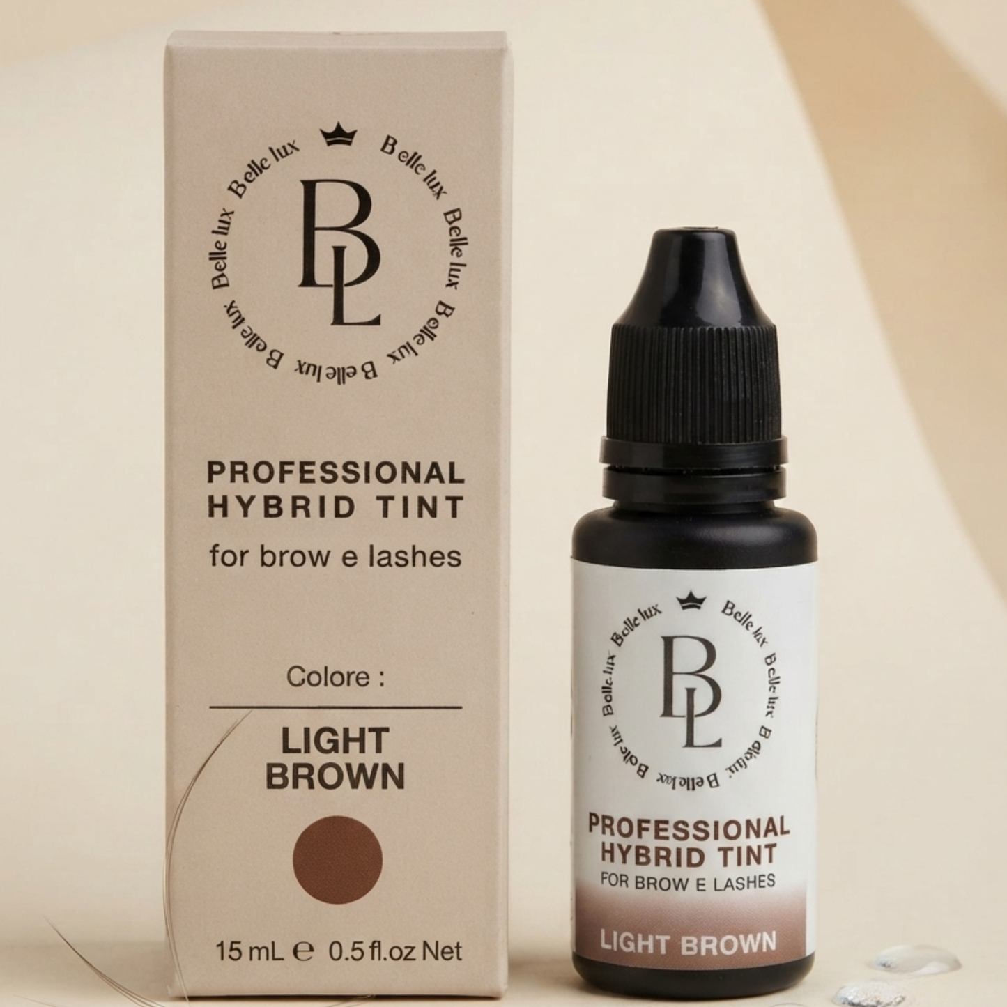 Tinta Ibrida Liquida Professionale per Sopracciglia e Ciglia - LIGHT BROWN | B.ellelux