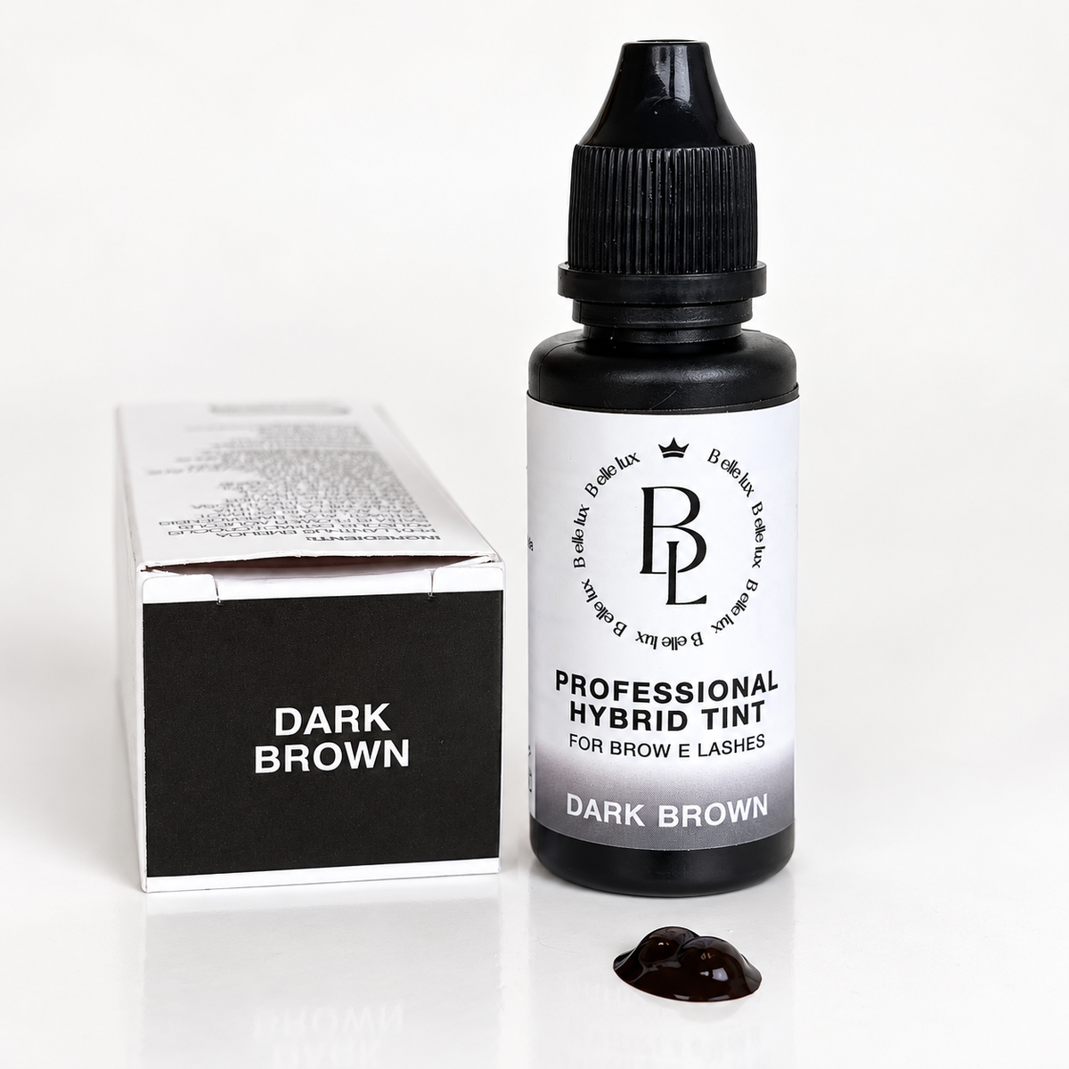 Tinta Ibrida Liquida Professionale per Sopracciglia e Ciglia - DARK BROWN | B.ellelux